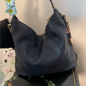 Michael Kors Navy Leather Hobo Bag